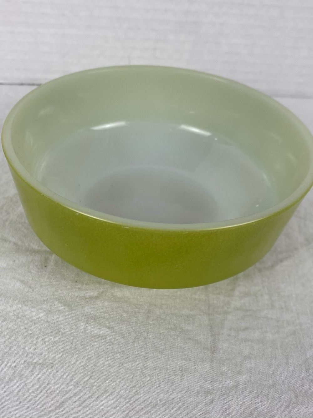 Vintage Hazel Atlas Milk Glass Green Bowl Avocado Glass Retro Kitchen